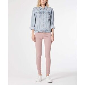 NEW AG Adriano Goldschmied Jeans Legging Ankle Super Skinny Raw Hem Pink Size 27